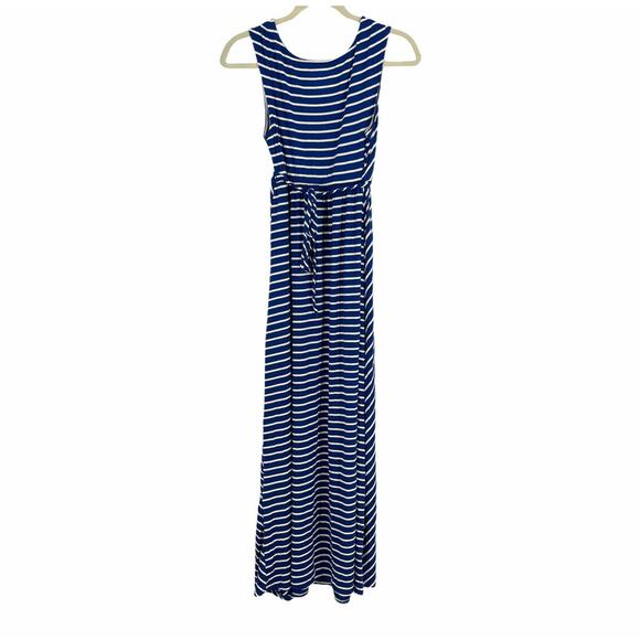 Isabel Maternity Blue Striped Dress Small NWT - Picture 4 of 7